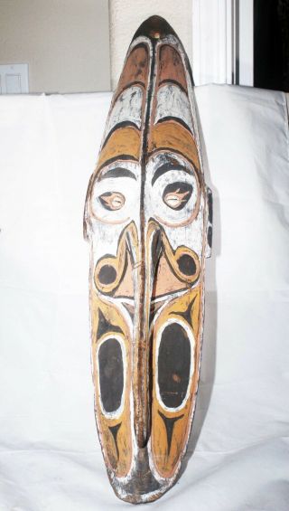 Large Papua Guinea Mask - Sepik River - Ancestor Wall Mask Wood Carving