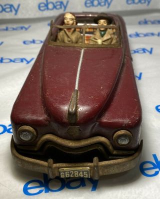 Vintage 1950`s Arnold Primat Convertible tin toy US - Zone Germany 2