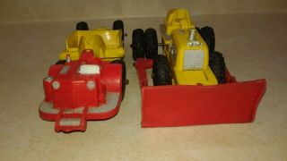 Auburn Rubber Constr.  Toys - 10 1/2 " Earthmover (scraper) / 7 1/2 " (6) Wheel Dozer