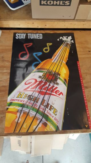 Vintage Miller Guitar Beer Poster