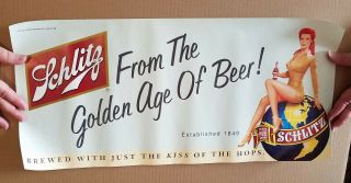 Schlitz Brewing Co.  Advertising Poster From The Golden Age Of Beer Circa 1990 