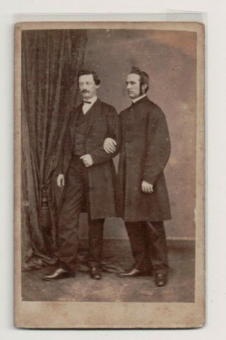 Vintage Cdv Great Image Blind Man With His Guide Robertson Photo Glasgow
