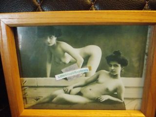 Vintage Erotica Nude Lesbian Twins Picture 5x7 Framed Sexual Naked Women Art 2