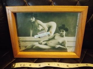 Vintage Erotica Nude Lesbian Twins Picture 5x7 Framed Sexual Naked Women Art 5