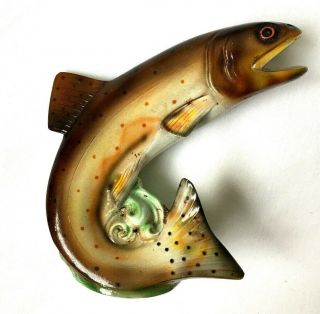 Vintage Scott Products Rainbow Trout Fish Metal Bottle Opener - Barware