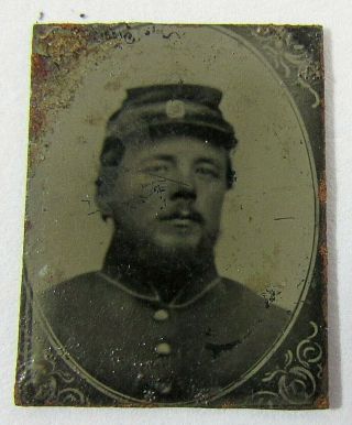 Civil War Union Soldier Tintype Antique Photograph Portrait