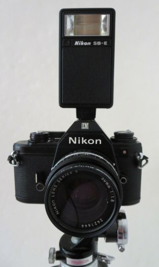 Vintage Nikon Em Slr 35 Mm Film Camera Nikon Series E 50mm 1:1.  8 Lens Flash Case