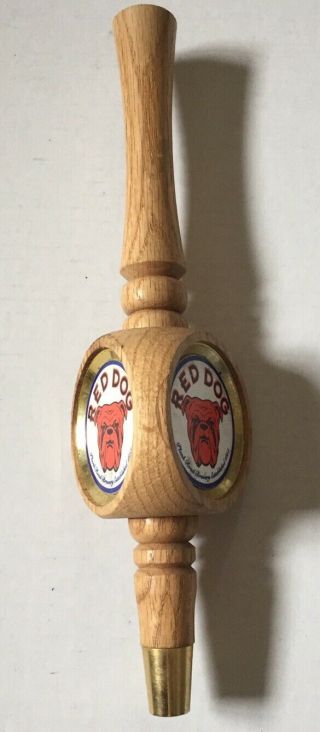 Red Dog 3 - Sided Wooden Beer Tap Handle Knob