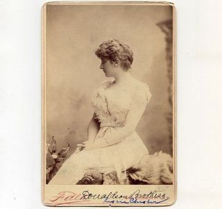 C1895 Cab Card Photo Of Victorian Stage Actress,  Leslie Chester