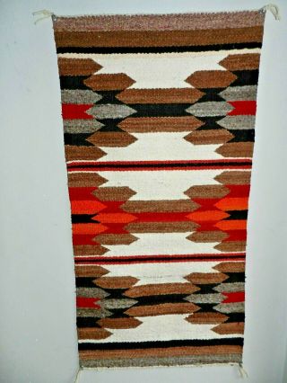 Old Navajo Rug,  Blanket Gallup Throw Rug,  19 " X37 "