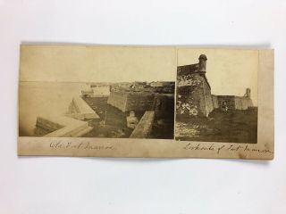 2 Rare Albumen Photographs Of Old Fort Marion In St.  Augustine Florida,  1880s