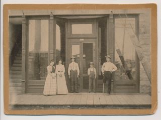 Rare Cabinet Real Photo Small Family Business Store Front Shop One Leg Man Owner
