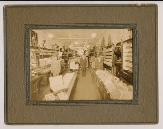 Rare Cabinet Real Photo Interior Clothing Store Millinery Shop Hat Maker Market