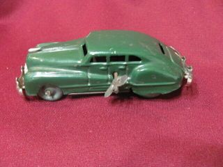 Vintage Occupied Japan Tin Wind Up Toy 4 Door Green Sedan Car