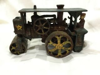 Hubley 1930s Cast Iron Toy Tractor Huber Steam Roller,  E3