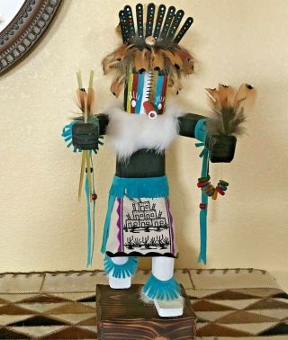 Laguna Corn Dancer Kachina Doll 16 " Signed By Navajo Artist In Mexico
