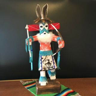 Snow Dancer Authentic Kachina Doll 17 " Signed By Navajo Artist In Mexico