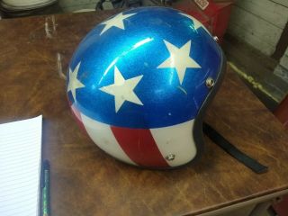 Vintage Snowmobile Helmet Stars And Stripes Evil Knivil Motorcycle Helmet