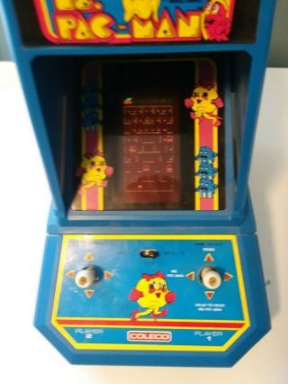 Vintage 1981 Ms Pac - Man Coleco Table Top Mini Arcade Game By Midway,  Great