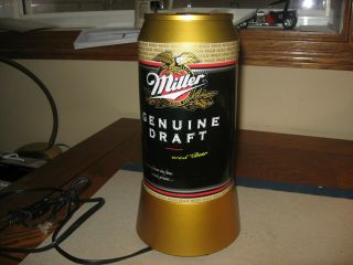 Circa 1990s Miller Draft Advertising Beer Can Light Up Motion Lamp