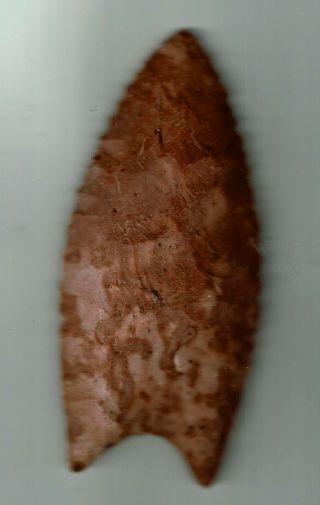 Old Clovis Arrowhead Indian Artifact 3 1/2 Inch Found In Illinois