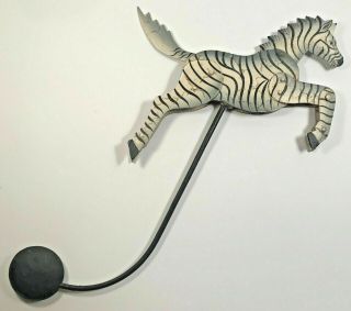 Vtg Skyhook Pendulum Balance Cast Iron Metal Rare Zebra American Folk Art Toy