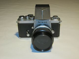 Vintage Nikon F Camera,  52mm Vivitar Lens,