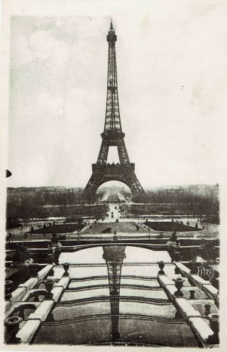 1928 Vintage Photo Aerial View Of Eiffel Tower Seen From Trocadero Paris France
