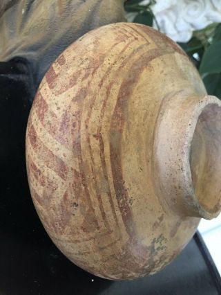 A Wonderful Pre Columbian Musica Red On Buff Pedestal Pottery Bowl Circa Ad1200 -