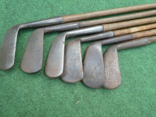 6 Vintage Hickory smooth faced irons need TLC Bargain old golf memorabilia 2