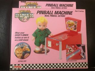 Vintage 1989 Tyco Dixie’s Diner Doll & Accessory Eddie & Pinball Machine