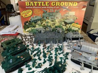 Marx Wwii Battleground Playset 4113 Complete W/ Box 1970s Soldiers