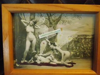 Vintage Erotica Threesome Nude Picture 5x7 Framed Sexual Naked Women Lesbian Art