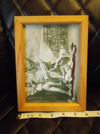 Vintage Erotica Threesome Nude Picture 5x7 Framed Sexual Naked Women Lesbian Art 4