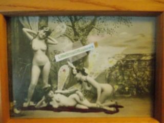 Vintage Erotica Threesome Nude Picture 5x7 Framed Sexual Naked Women Lesbian Art 6