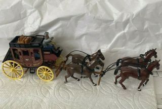 Wells Fargo Cast Iron Horse And Carriage Collectible Toy