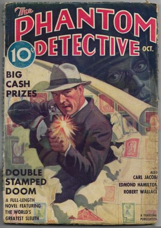 Vintage Pulp The Phantom Detective Oct 1937 Robert Wallace,  Belarski Cover