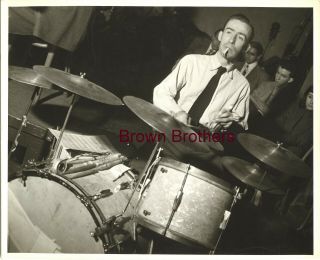 Vintage 1930 - 40s Jazz Drummer Dave Tough Publicity Photo By Brown Bros