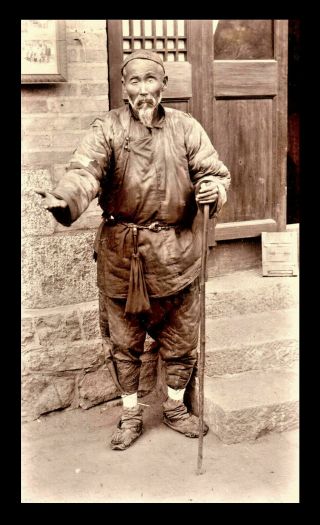 China Shanghai Beijing Chinese Beggar 1x Orig.  Photo ≈ 1905