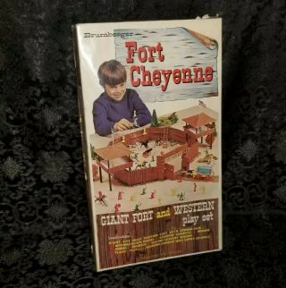 Vintage Fort Cheyenne Western Play Set Brumberger 848 Cowboy Indian Toy