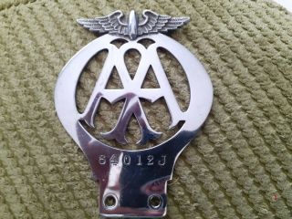 Early Vintage 1930s Aa Car Badge Automobile Association