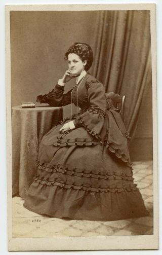 Lady With Book Vintage Cdv Photo By L.  Cantin Montreal Quebec Canada