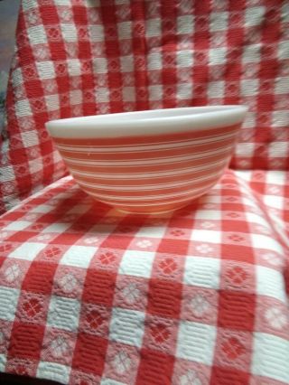Pink Stripe Vintage Pyrex 2 1/2 Qt,  403,  Mid Century Kitchen Bowl,  Shape