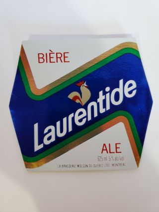 Laurentide Biere Ale 625ml Beer Label - La Brasserie Molson Du Quebec Canada