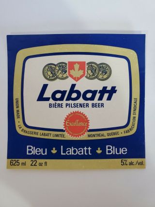 Labatt Biere Pilsener Beer 625ml Beer Label - La Brasserie Labatt Canada