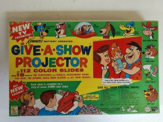 1963 Kenner " Give - A - Show Projector " 16 Tv Show Filmstrip Slides