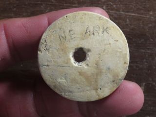 Exceptional Mississippian Marine Shell Disk Bead,  1.  3/4 In.  Dia.  Ne Arkansas