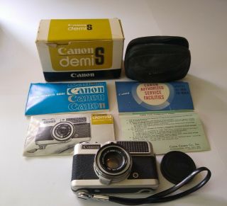 Vintage Canon Demi S Half Frame Camera 24mm X 18mm Film Frame