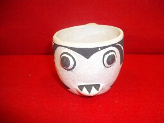 Acoma Pottery Black And White Fish Face Cup By Tina Garcia