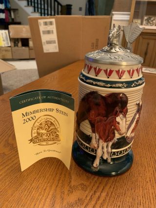 Anheuser Busch Collectors Club 2000 Membership Stein Born To Greatness Cb14